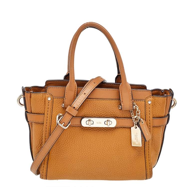 coach tan leather satchel