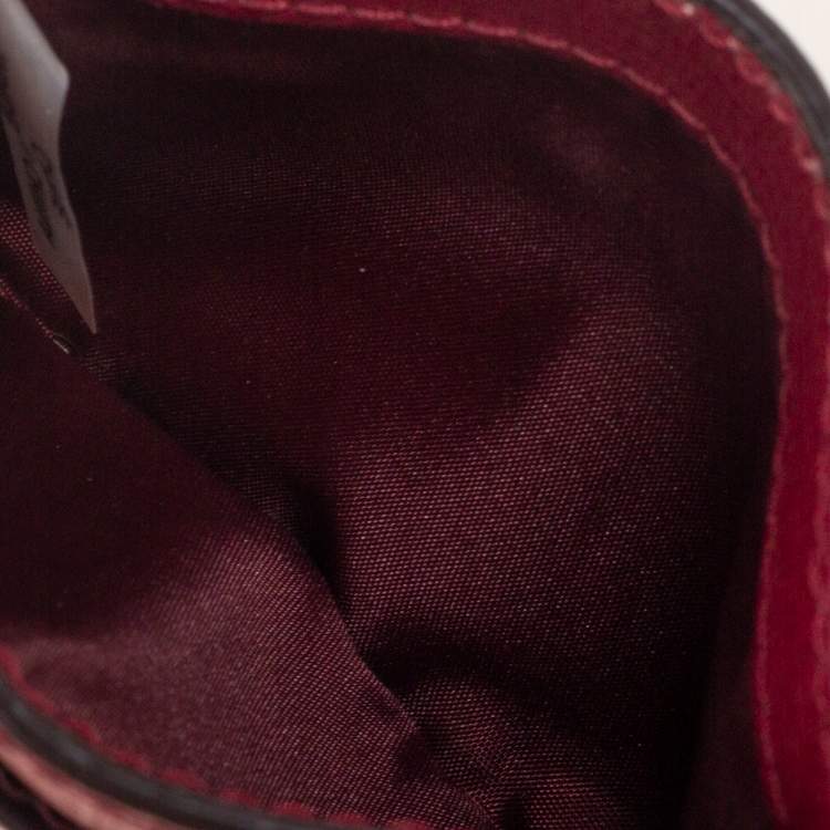 Pre Owned Coach Red Leather Card Case