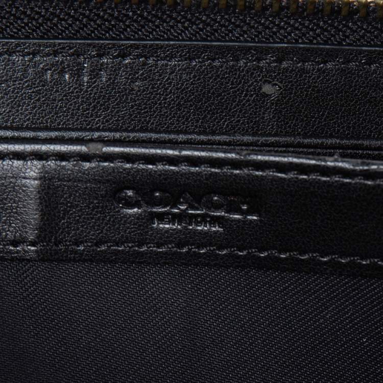 Pre Owned Coach Multicolor Python Embossed Leather Accordion Zip Around  Wallet