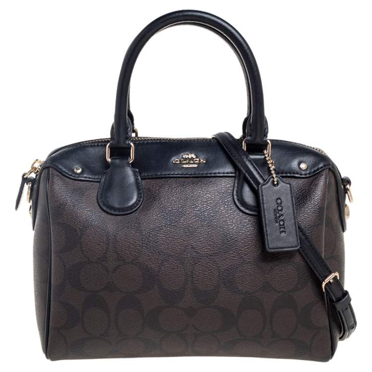 Coach Black Signature Leather Mini Bennett Satchel Coach