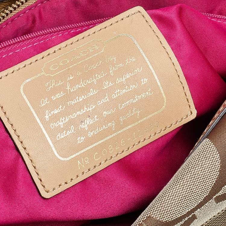 Pre Owned Coach Beige Signature Canvas And Leather Satchel