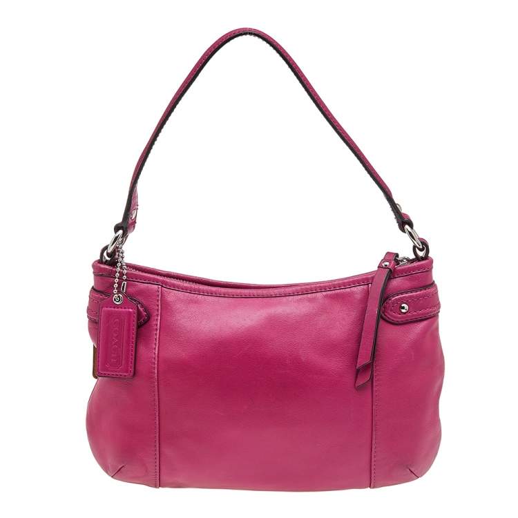 Pre Owned Coach Pink Leather Daisy Shoulder Bag