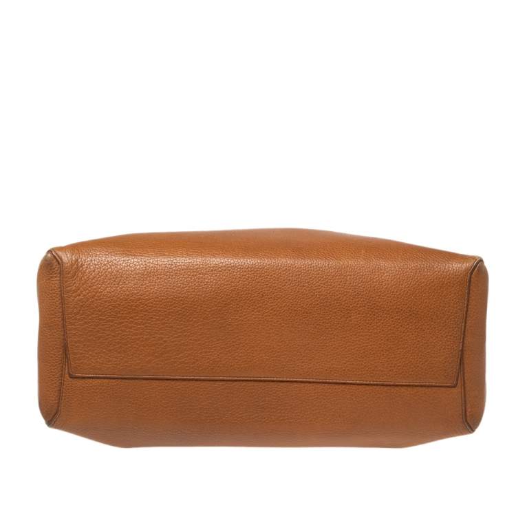 Pre Owned Coach Brown Leather Borough Tote