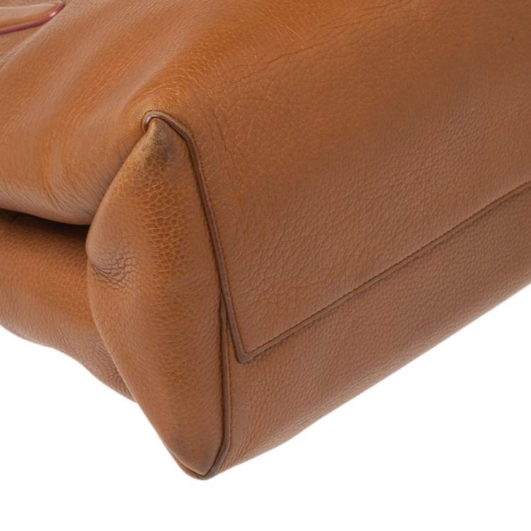 Pre Owned Coach Brown Leather Borough Tote