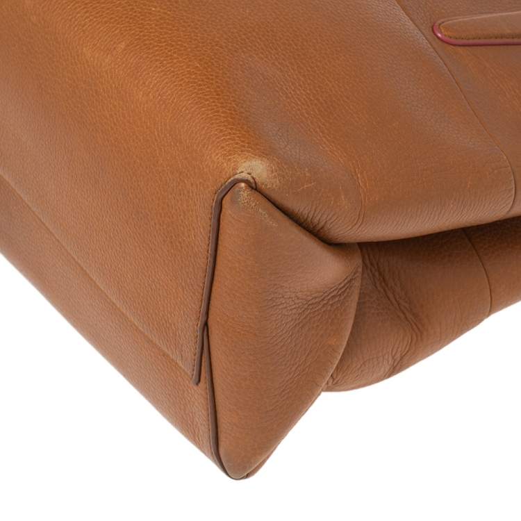 Pre Owned Coach Brown Leather Borough Tote