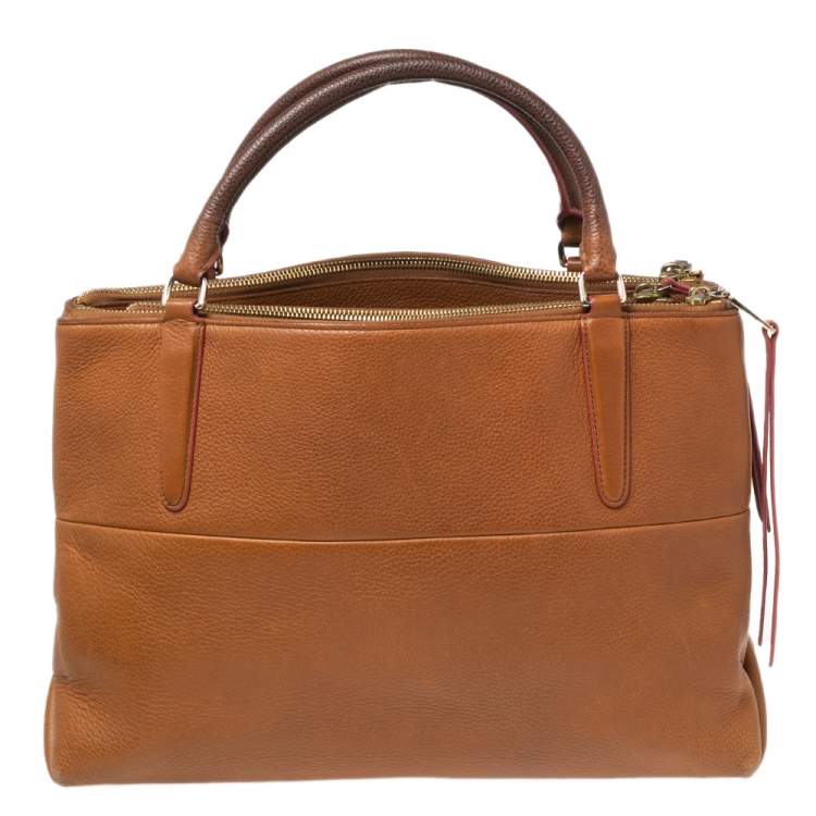 Pre Owned Coach Brown Leather Borough Tote