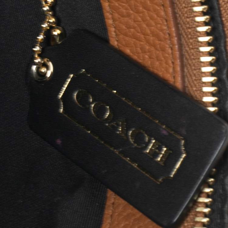 Pre Owned Coach Brown Leather Borough Tote