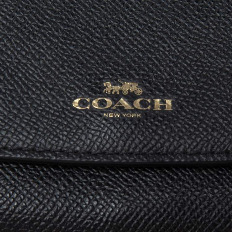 Pre Owned Coach Black Leather Accordion Card Case