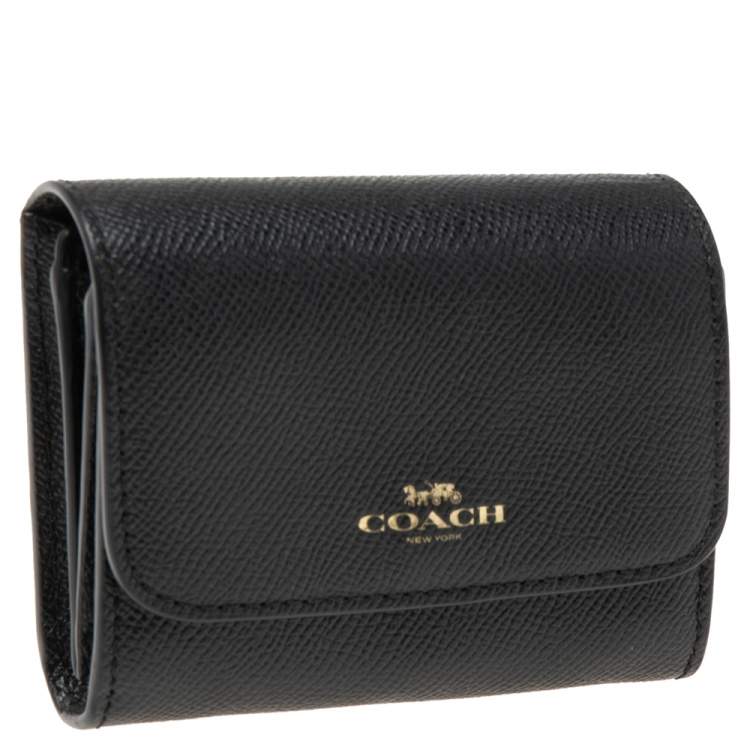 Pre Owned Coach Black Leather Accordion Card Case