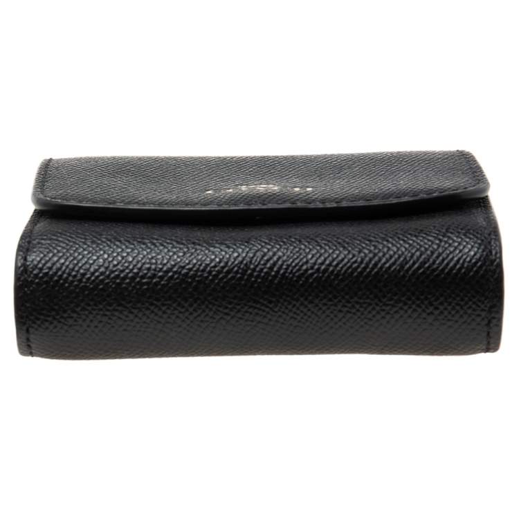Pre Owned Coach Black Leather Accordion Card Case