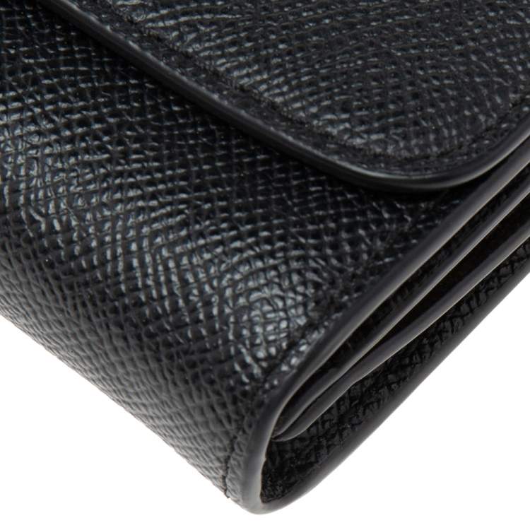 Pre Owned Coach Black Leather Accordion Card Case