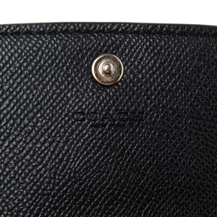Pre Owned Coach Black Leather Accordion Card Case