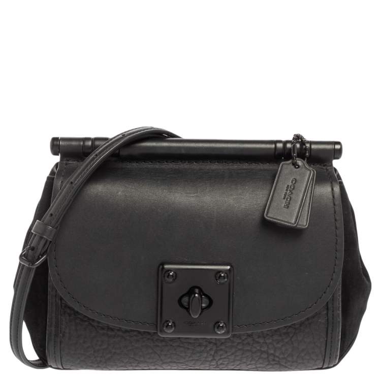 Coach Black Leather And Suede Drifter Crossbody Bag Coach