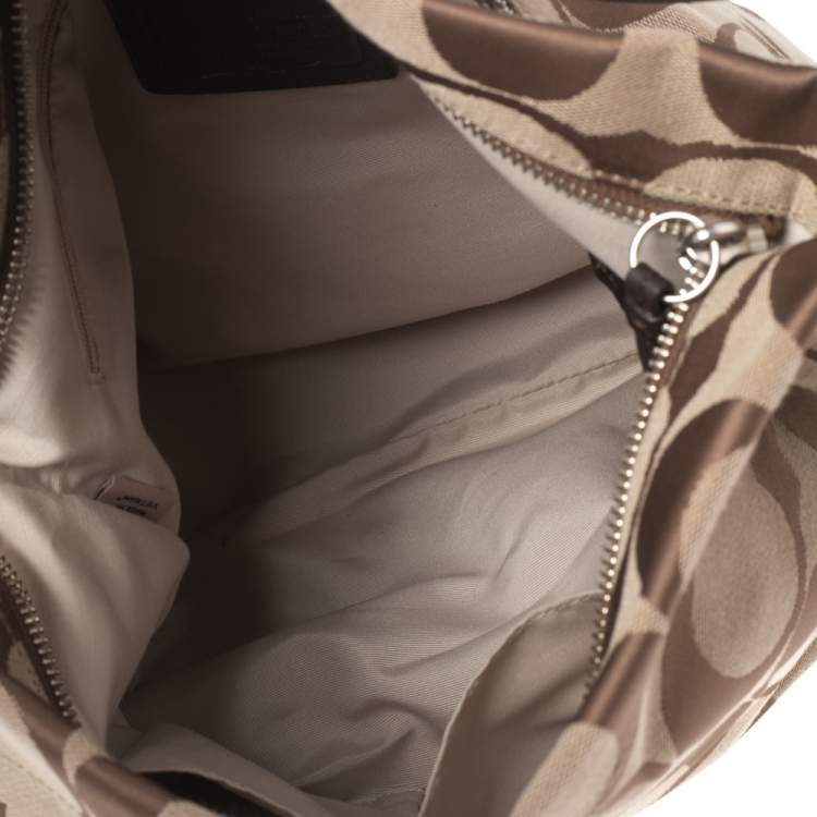 Coach Beige Signature Canvas Hobo