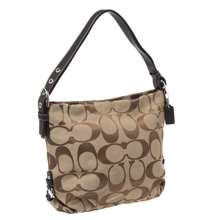 Coach Beige Signature Canvas Hobo