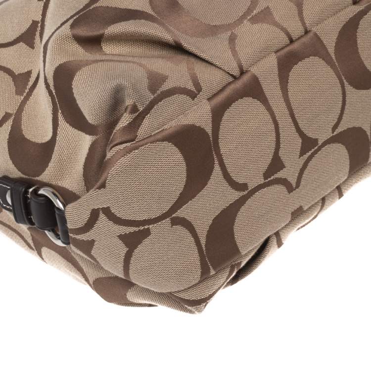 Coach Beige Signature Canvas Hobo