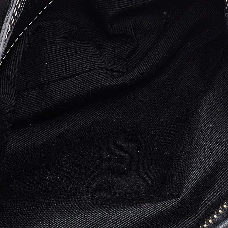 Pre Owned Coach Black Signature Canvas And Leather Buckle Hobo