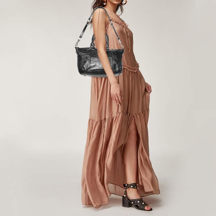 Pre Owned Coach Black Leather Sophia Madison Satchel