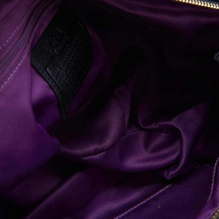 Pre Owned Coach Black Gathered Leather Sophia Madison Satchel