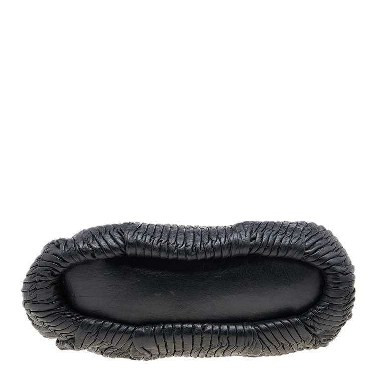 Pre Owned Coach Black Gathered Leather Sophia Madison Satchel