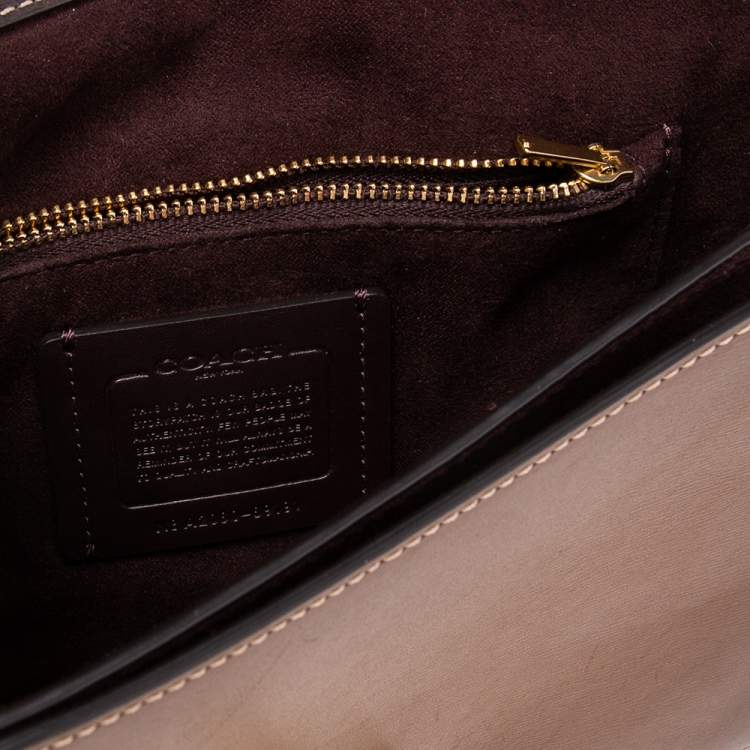 Pre Owned Coach Multicolor Leather And Canvas Hutton Flower Applique Shoulder Bag