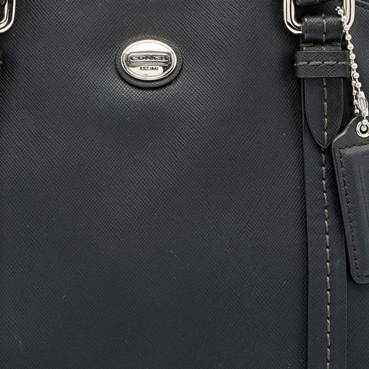 Pre Owned Coach Black Leather Peyton Dome Satchel 