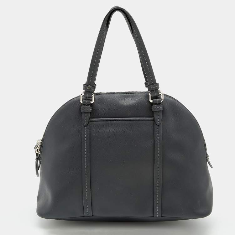 Pre Owned Coach Black Leather Peyton Dome Satchel 