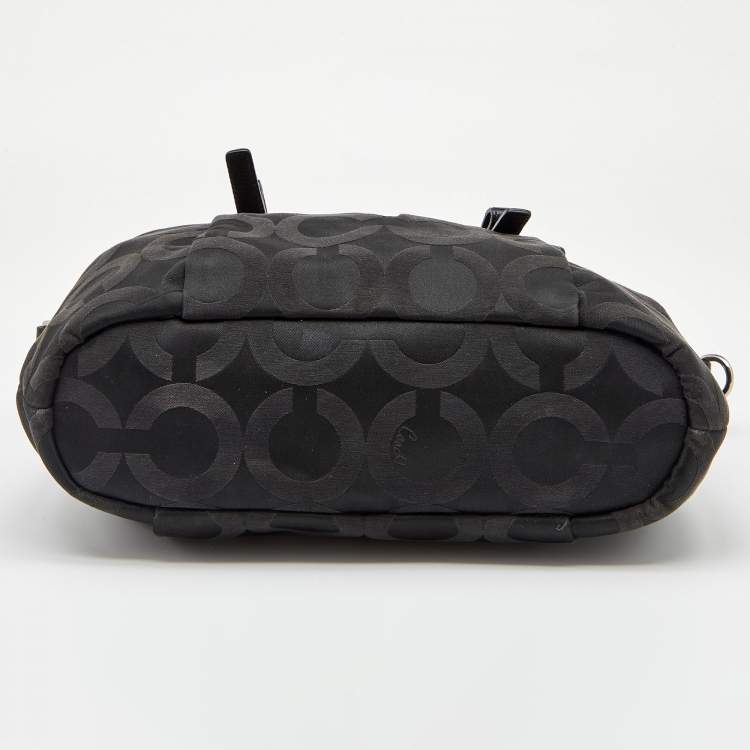 Pre Owned Coach Black Fabric and Leather Madison Juliette Satchel 