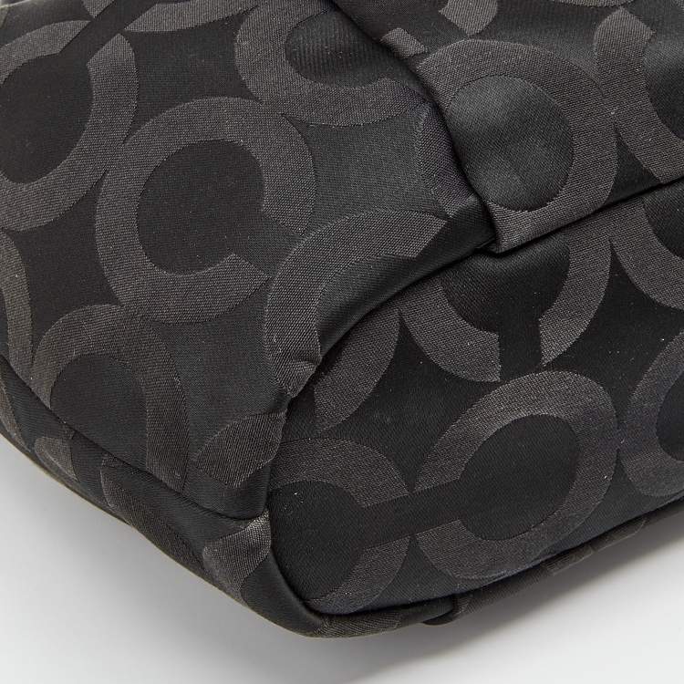 Pre Owned Coach Black Fabric and Leather Madison Juliette Satchel 