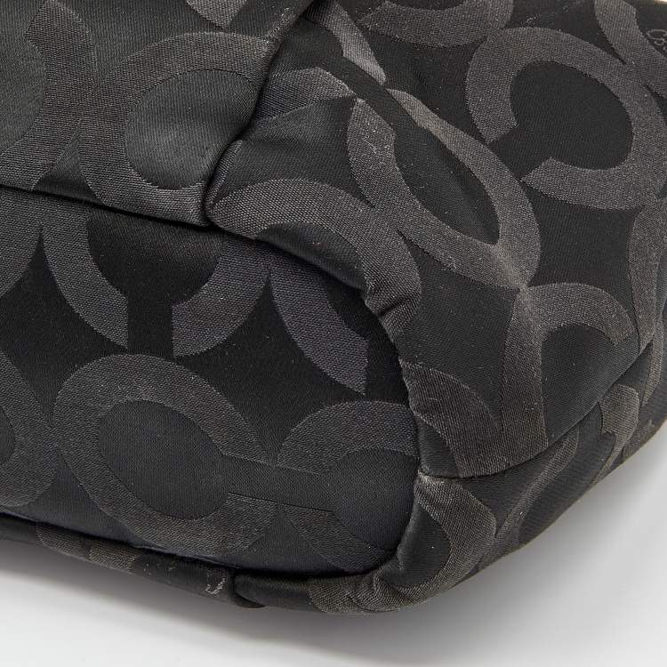Pre Owned Coach Black Fabric and Leather Madison Juliette Satchel 