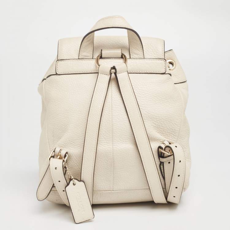 Pre Owned Coach Off White Leather Mini Billie Backpack