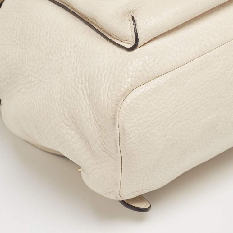 Pre Owned Coach Off White Leather Mini Billie Backpack