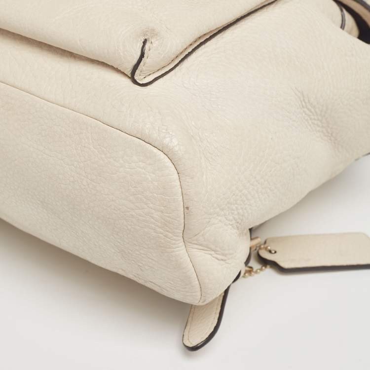 Pre Owned Coach Off White Leather Mini Billie Backpack