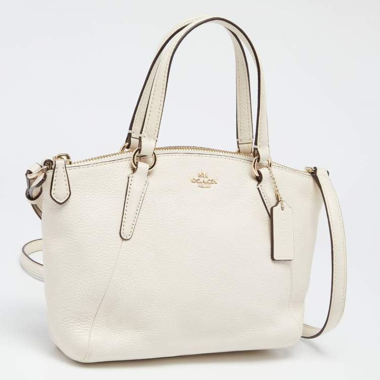 Pre Owned Coach Off White Leather Mini Kelsey Satchel