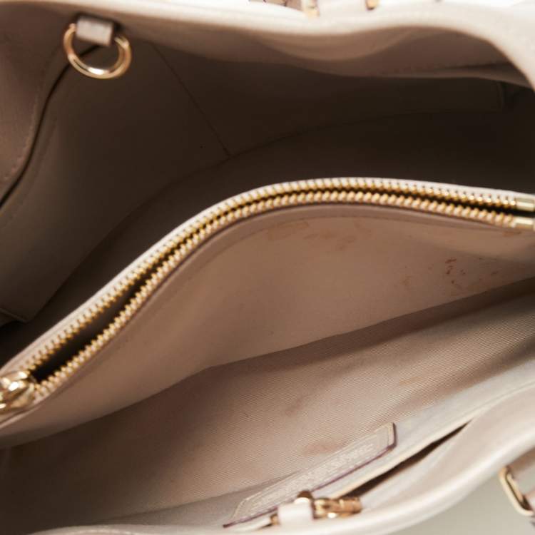 Pre Owned Coach Beige/Vanilla Leather Small Margot Carryall Satchel