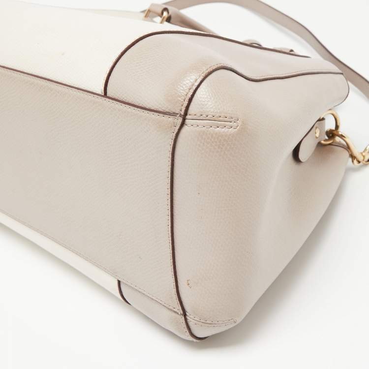 Pre Owned Coach Beige/Vanilla Leather Small Margot Carryall Satchel
