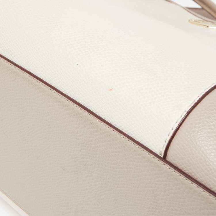 Pre Owned Coach Beige/Vanilla Leather Small Margot Carryall Satchel