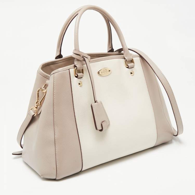 Pre Owned Coach Beige/Vanilla Leather Small Margot Carryall Satchel