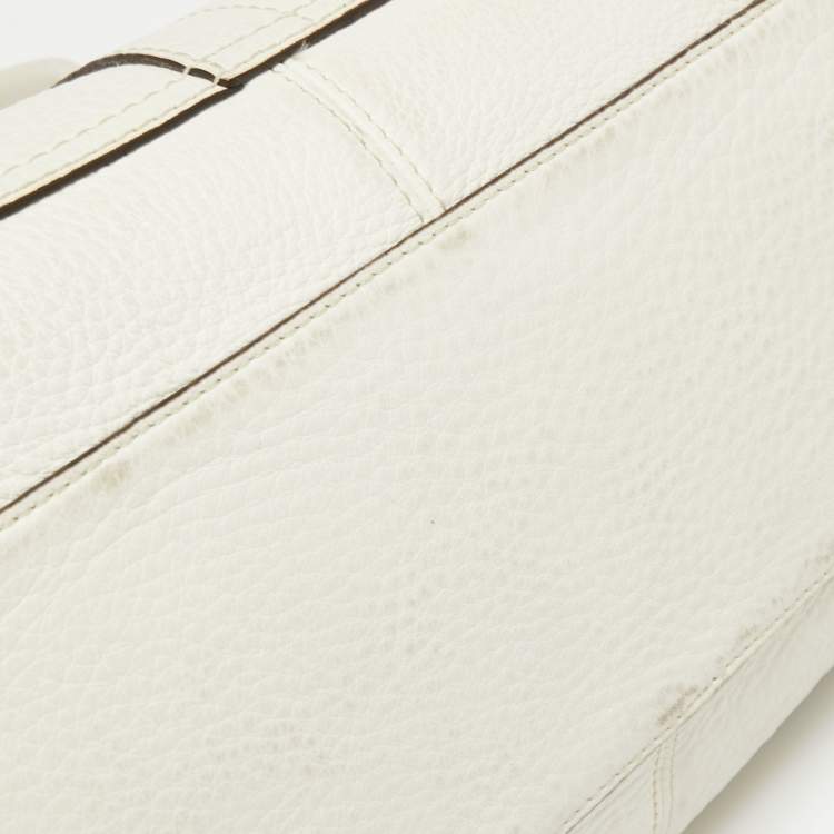 Pre Owned Coach White Leather Penelope Tote