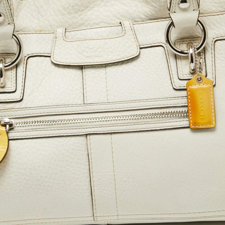 Pre Owned Coach White Leather Penelope Tote
