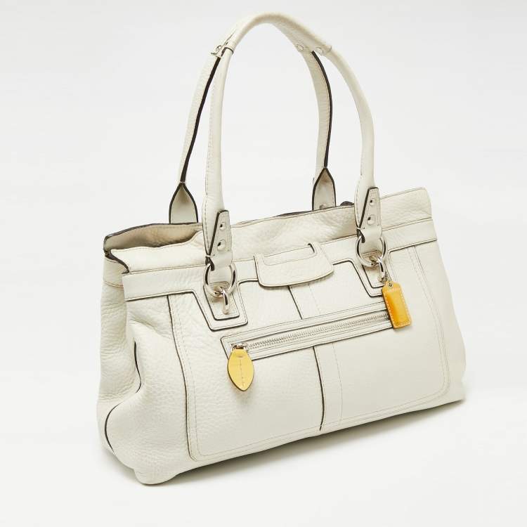 Pre Owned Coach White Leather Penelope Tote