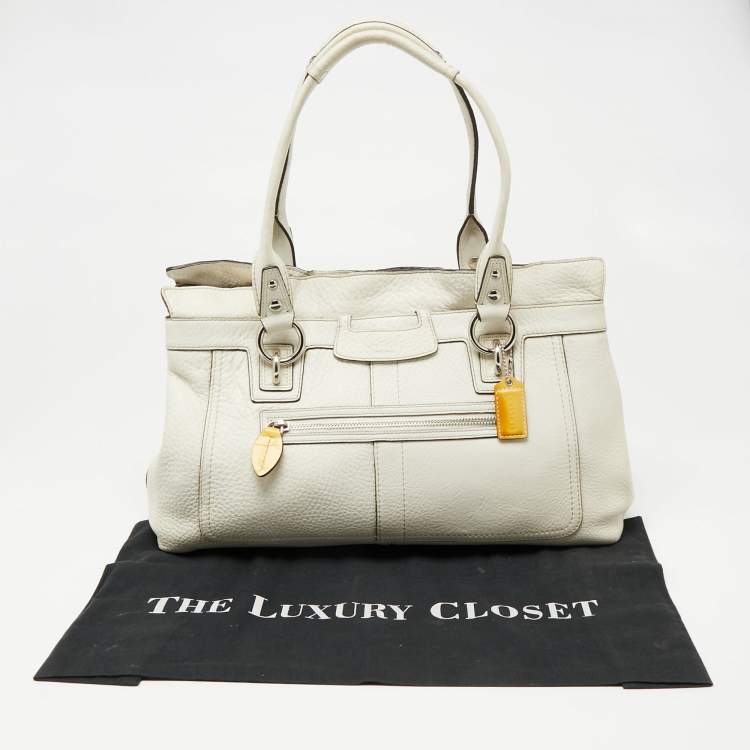 Pre Owned Coach White Leather Penelope Tote