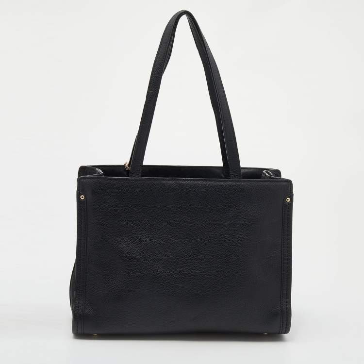 Pre Owned Coach Black Leather Swagger Tote