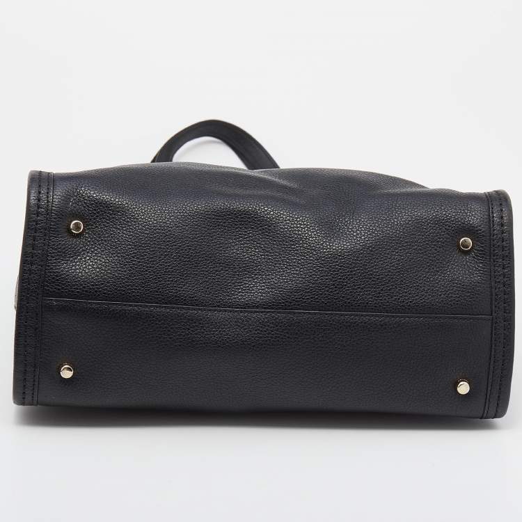 Pre Owned Coach Black Leather Swagger Tote