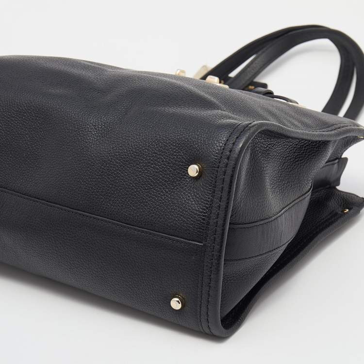 Pre Owned Coach Black Leather Swagger Tote