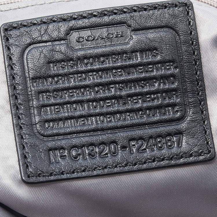 Pre Owned Coach Black Leather and Lizard Embossed Leather Ashley Tote