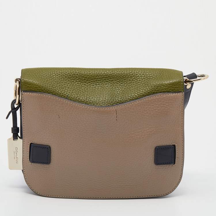 Pre Owned Coach Multicolor Leather Small Swagger Crossbody Flap Bag