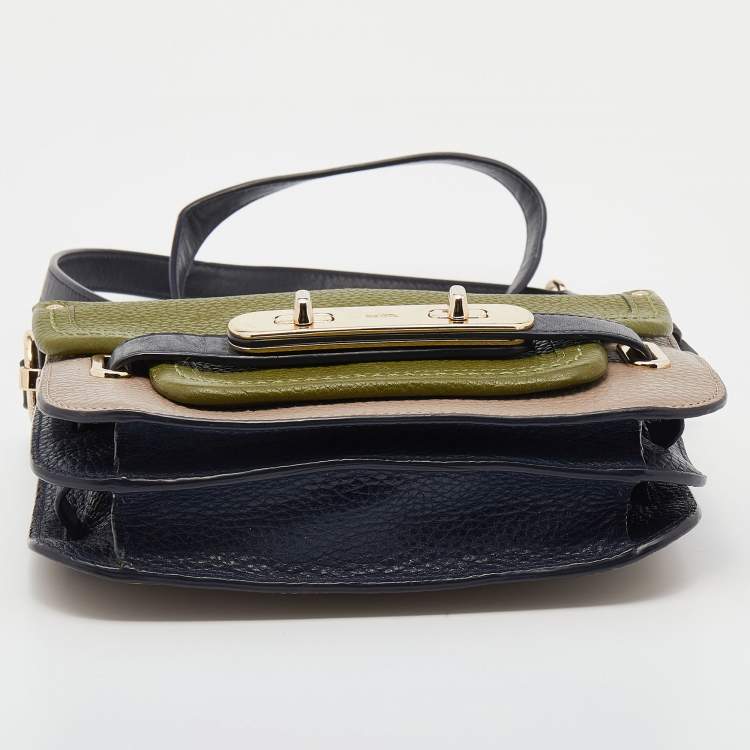 Pre Owned Coach Multicolor Leather Small Swagger Crossbody Flap Bag