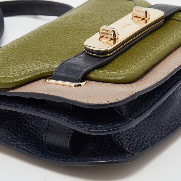 Pre Owned Coach Multicolor Leather Small Swagger Crossbody Flap Bag