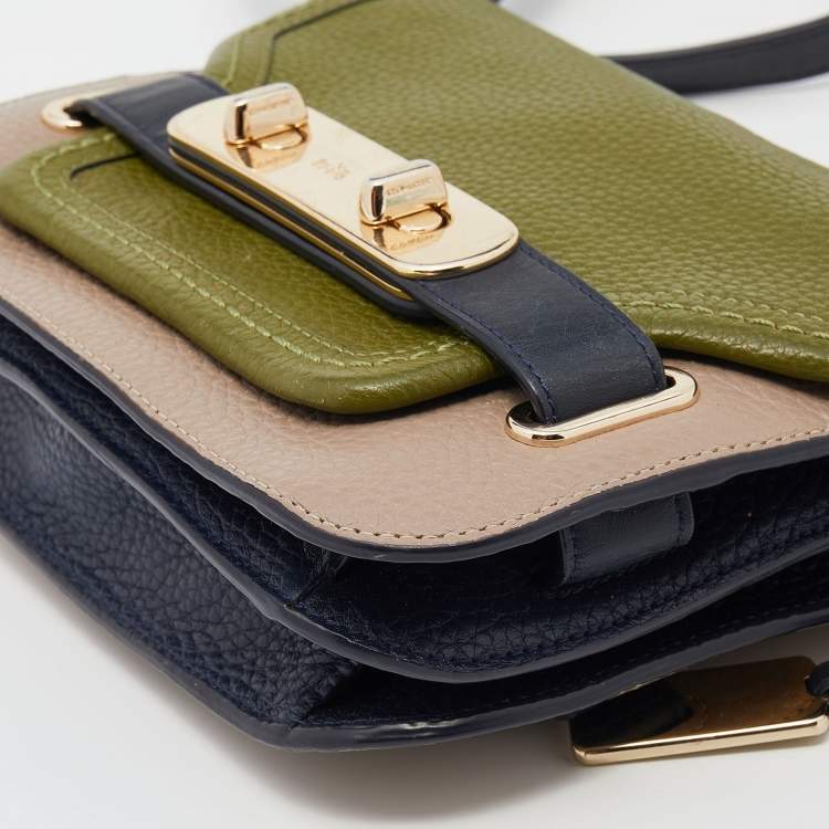Pre Owned Coach Multicolor Leather Small Swagger Crossbody Flap Bag